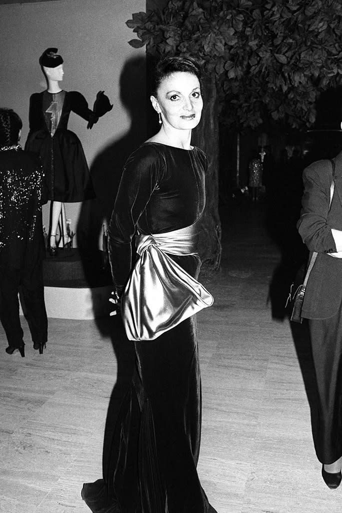 Diane von Furstenberg at the Costume Institute annual gala for a retrospective of fashion designer Yves Saint Laurent in 1983. - Credit: REX Shutterstock.