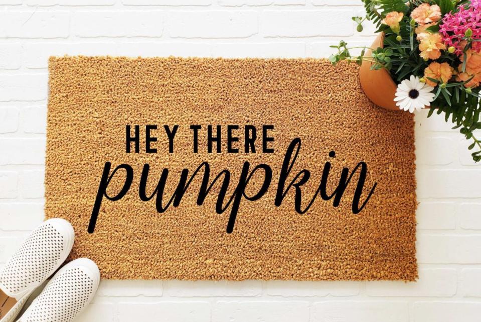 Hey There Pumpkin Doormat. (Photo: Etsy)