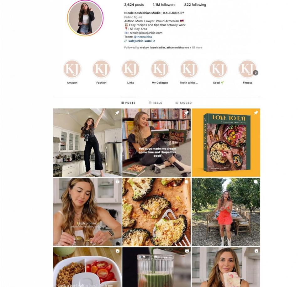 PHOTO: The Instagram page for Nicole Keshishian Modic's KaleJunkie food account. (KaleJunkie)