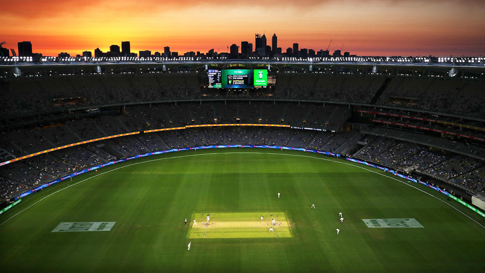 Optus Stadium, pictured here during Australia's Test against New Zealand in 2019.