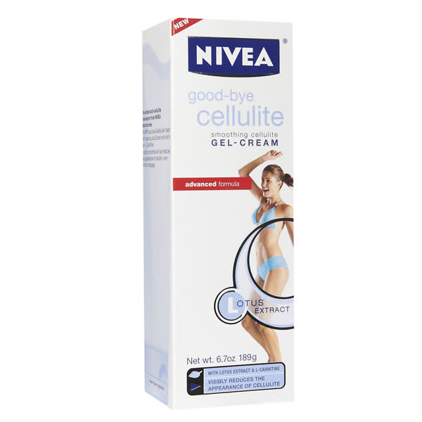 <a href="http://www.superdrug.com/body/nivea-body-goodbye-cellulite-200ml/invt/366344/?source=179_74" rel="nofollow noopener" target="_blank" data-ylk="slk:Nivea Body Goodbye Cellulite 200ml - £10.69 - Superdrug;elm:context_link;itc:0;sec:content-canvas" class="link "><b>Nivea Body Goodbye Cellulite 200ml - £10.69 - Superdrug</b></a><br><br>Say goodbye to cellulite with this bargain beauty cream containing lotus extract.