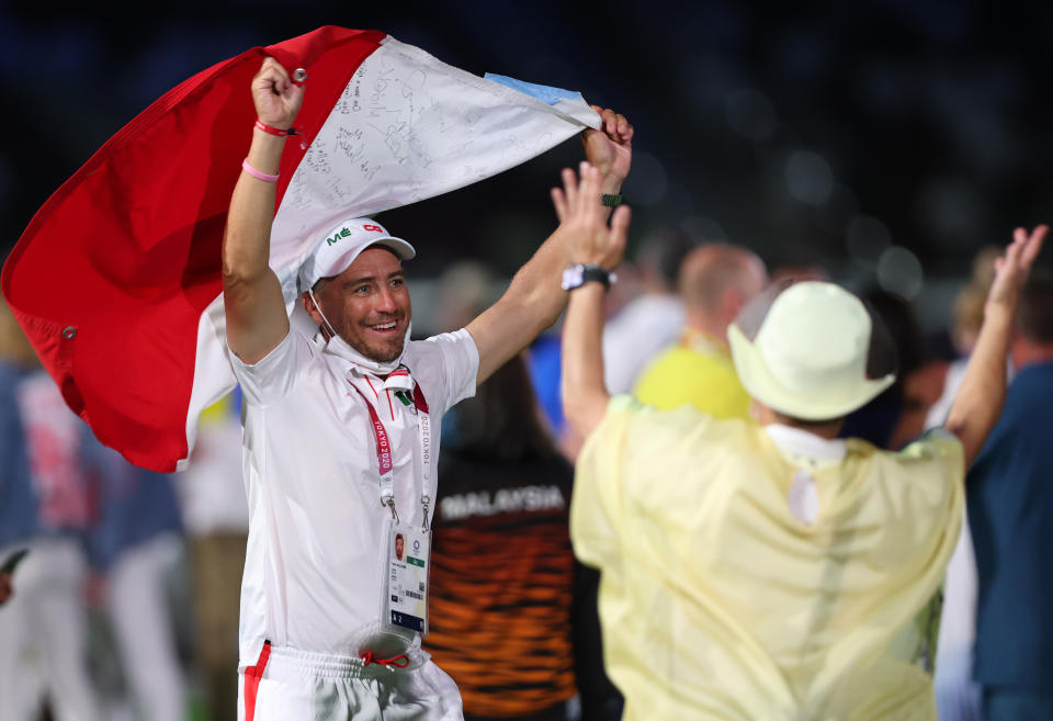 <p>Members of Team Mexico during the Closing Ceremony of the Tokyo 2020 Olympic Games at Olympic Stadium on August 08, 2021 in Tokyo, Japan. (Photo by Naomi Baker/Getty Images)</p> 