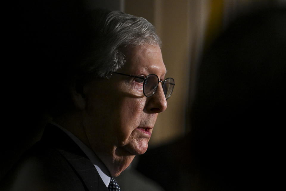 Senate Minority Leader Mitch McConnell, R-Ky., at the Capitol on Feb 14, 2023. (Ricky Carioti / The Washington Post via Getty Images file)