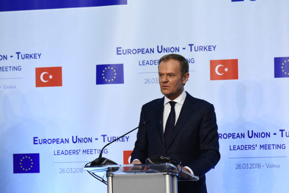 <p>Mr Tusk looked to John Lennon for inspiration when he revealed what he told friends when asked if he thought Brexit could be reversed, stating: ‘I told them that in fact the European Union was built on dreams that seemed impossible to achieve. So, who knows? You may say I’m a dreamer, but I am not the only one.’<br><br><br>He’s said he would like to maintain ‘as close as possible a partnership with the U.K’ but that that the U.K.’s intention to leave the single market and customs union constrained the options for a future relationship. </p>