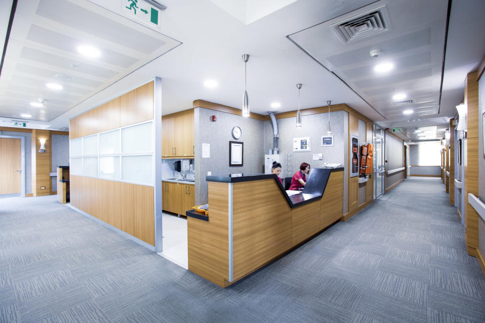 A nurse's station at a hospital