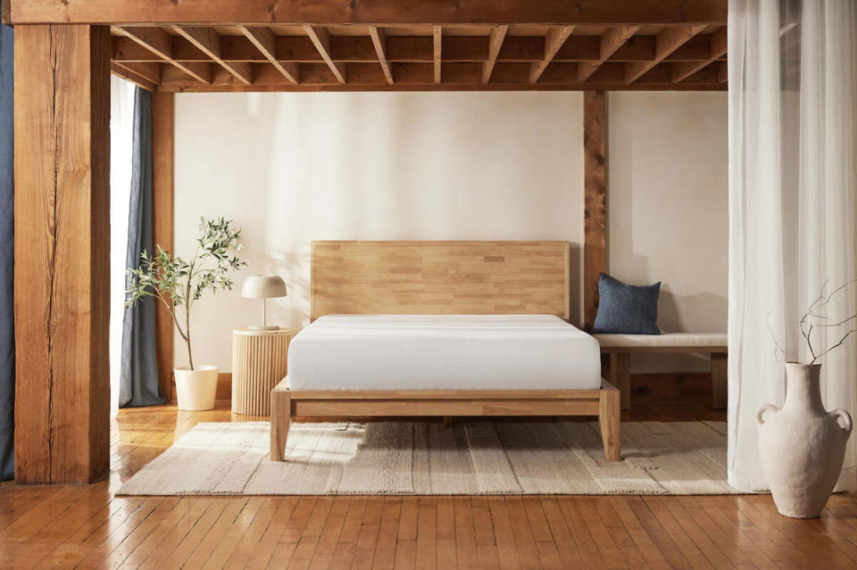 The Wooden bed frame in Natural Rubberwood by Silk & Snow