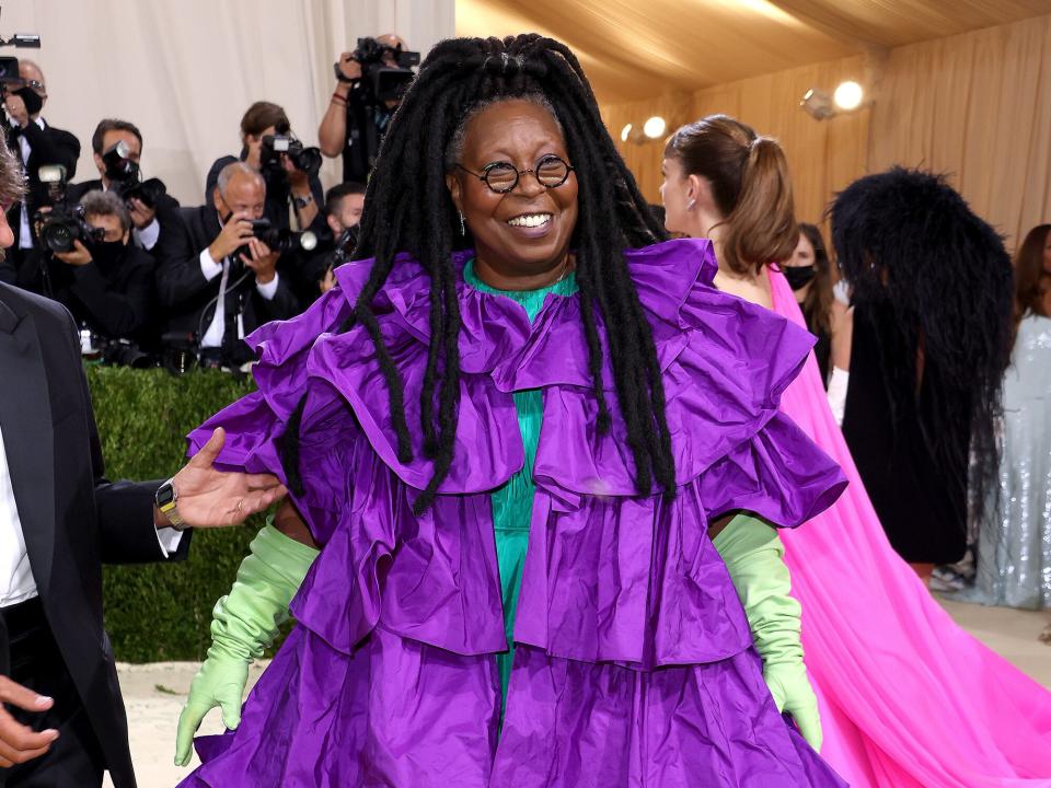 Whoopi Goldberg attends The 2021 Met Gala Celebrating In America: A Lexicon Of Fashion at Metropolitan Museum of Art on September 13, 2021 in New York City