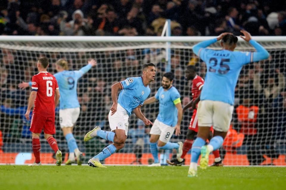 Rodri’s goal sparked Man City to a huge win over Bayern  (AP)