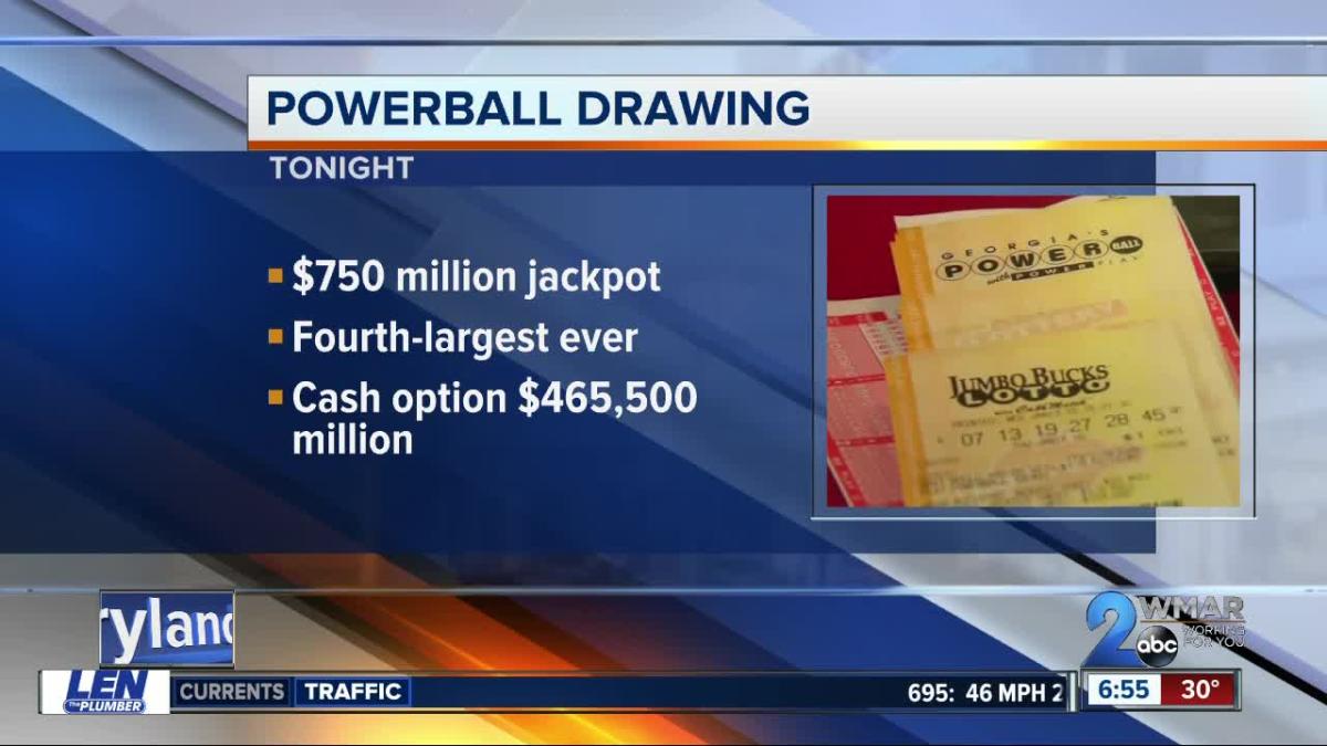 Powerball drawing with 750million top prize, 4th highest in U.S. history