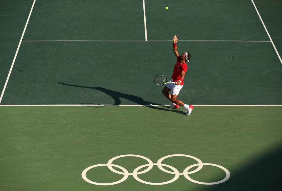 All tennis matches are played on hard courts.