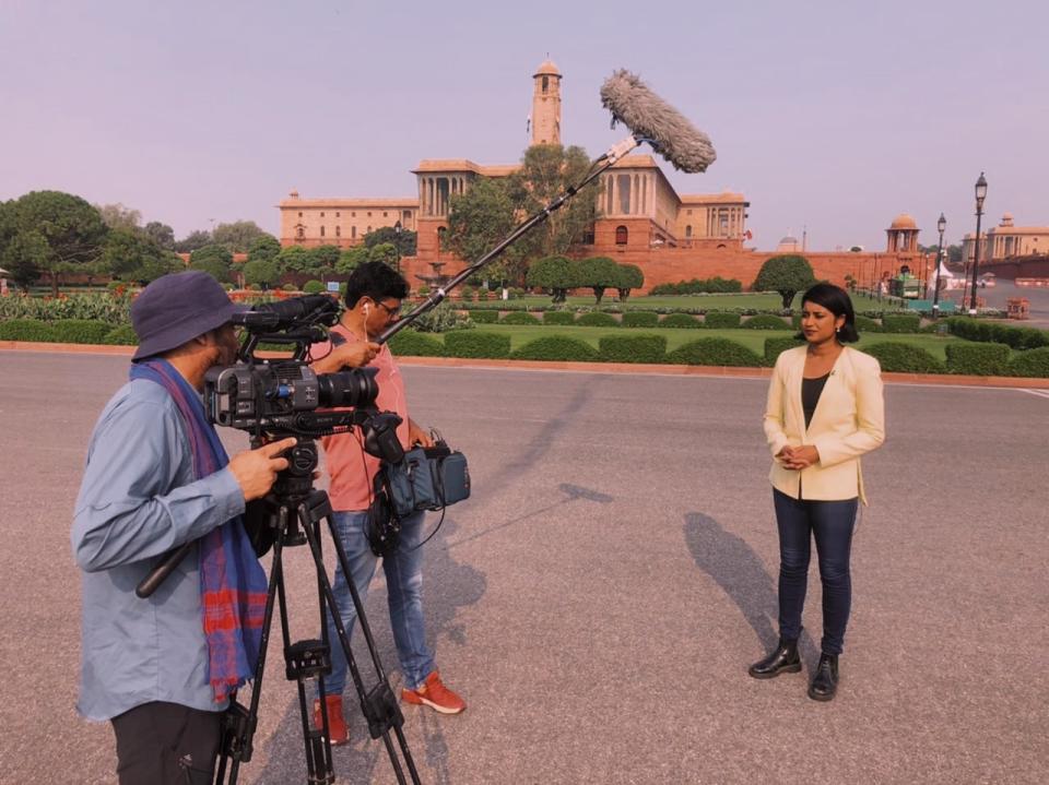 Avani Dias reporting from the field in India.