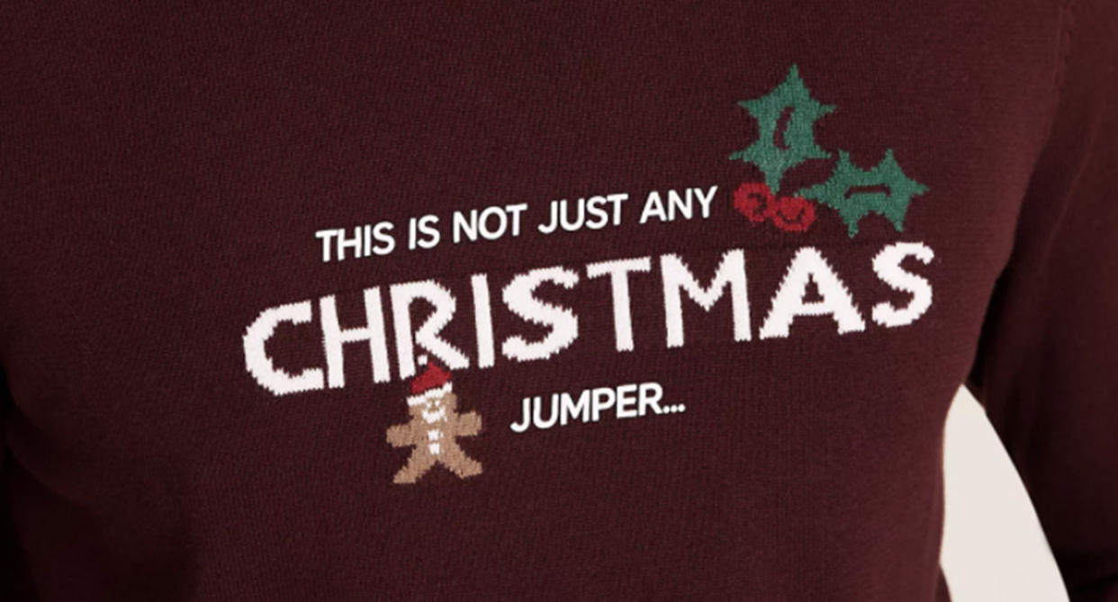 M&S have created a witty slogan Christmas jumper for 2020. (Marks and Spencer)