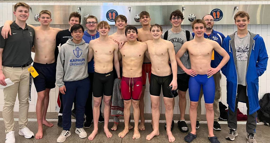 Frank Alberti won two individual gold medals with the Kapaun Mt. Carmel boys swimming team.