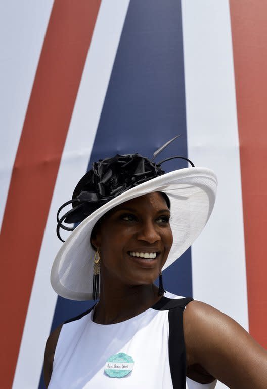 Denise Lewis, Britain's 2000 Olympic heptathlon champion, pictured at the Royal Ascot in London on June 19, 2013. "(Yelena Isinbayeva) is clearly not in touch with the rest of the world," said Lewis, who is in Moscow as a BBC pundit