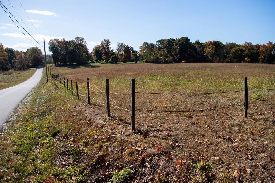 A view of the land at 0 Boring Road in Farragut on Thursday, Oct. 26, 2023. Knox County Schools bought the property to build a new school.