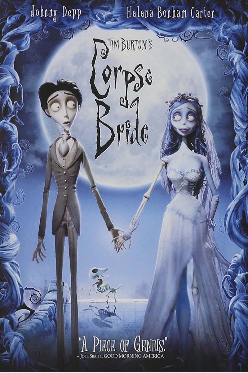 <p>When practicing his wedding vows in a forest, a shy groom accidentally proposes to a dead woman who comes to life thinking they're married. Tim Burton doesn't disappoint with this dark, yet romantic, film.  </p><p><a class="link " href="https://www.amazon.com/dp/B000GOWSF0?tag=syn-yahoo-20&ascsubtag=%5Bartid%7C10070.g.3104%5Bsrc%7Cyahoo-us" rel="nofollow noopener" target="_blank" data-ylk="slk:Watch on Amazon;elm:context_link;itc:0;sec:content-canvas">Watch on Amazon</a></p>