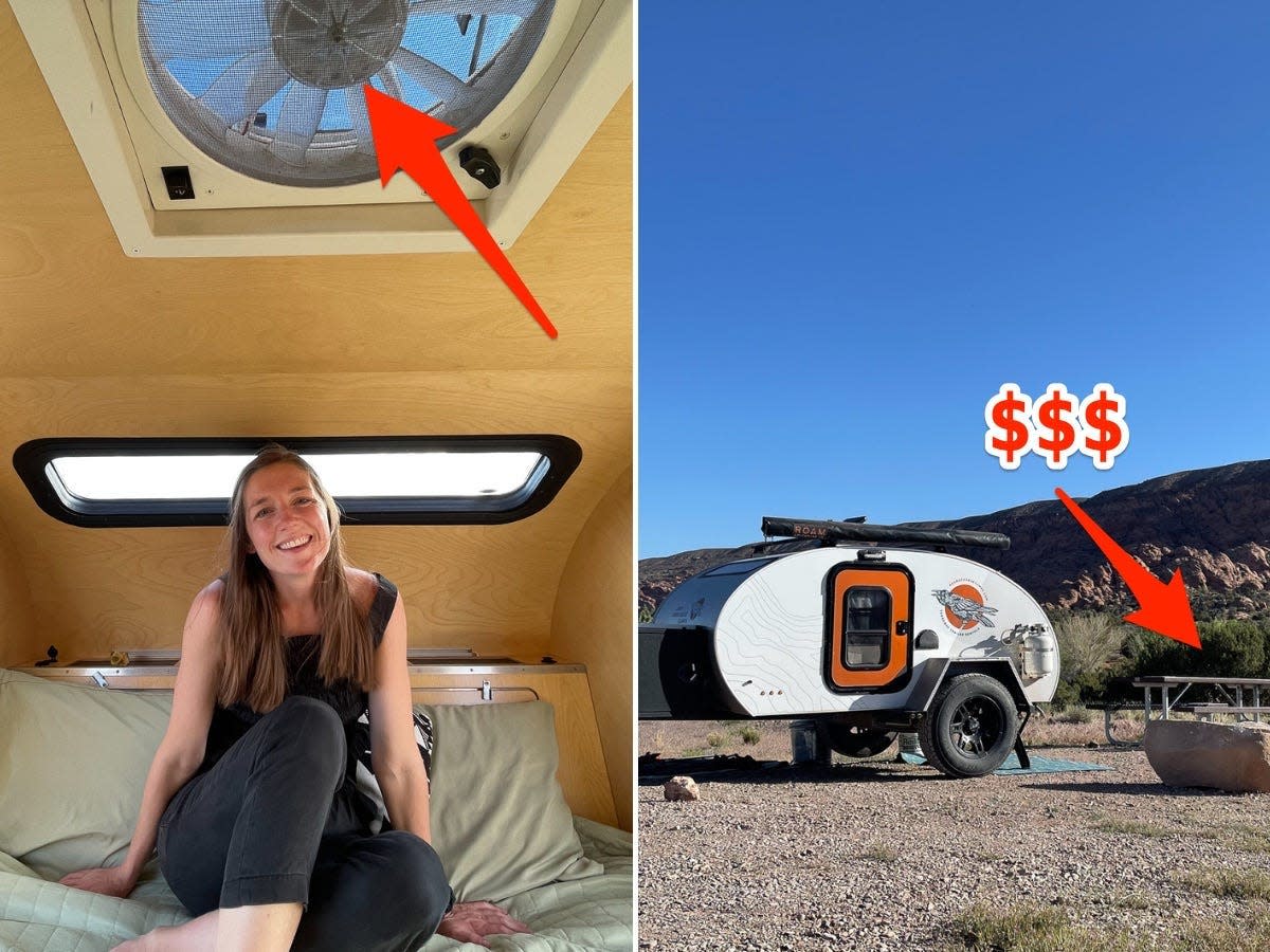 The author found some surprising hidden costs and a reliance on airflow during the two nights in a teardrop camper.