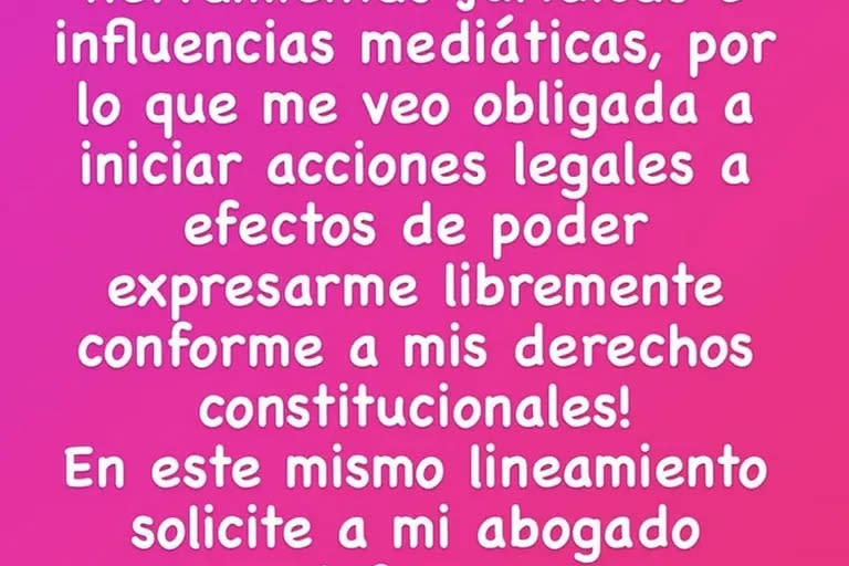 El comunicado de Alicia Barbasola en donde apelará a la demanda de Wanda Nara