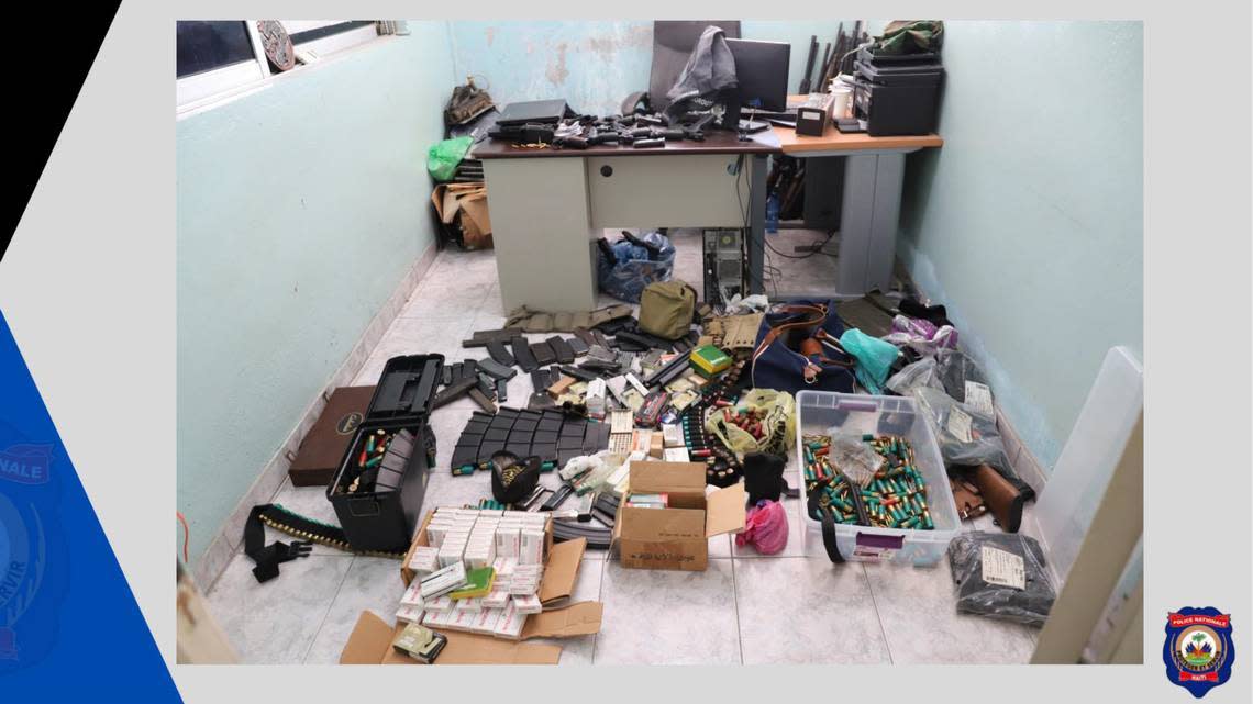 Haiti national police show off evidence seized in their investigation into the July 7, 2021, assassination of President Jovenel Moïse.