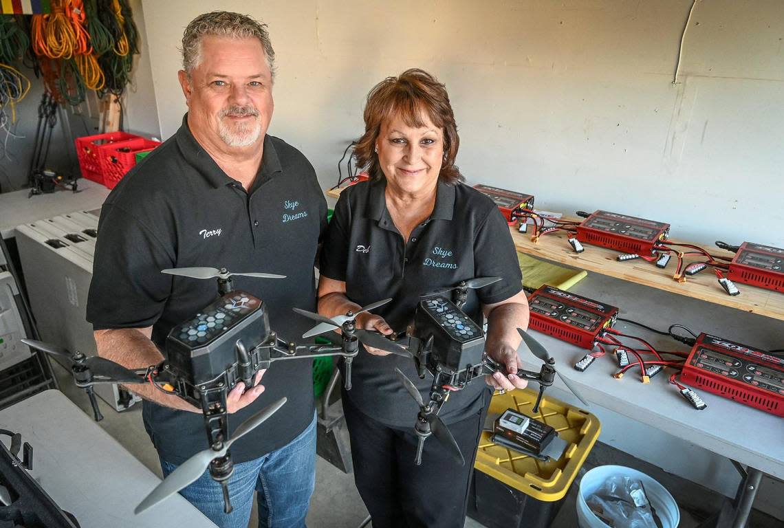 Terry and Deb Toews recently started Skye Dreams, which does drone light shows around Fresno and Clovis.