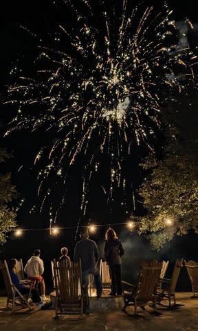 <p>Joanna Gaines Instagram</p> Chip and Joanna Gaines and their kids celebrate New Year's Eve with fireworks.