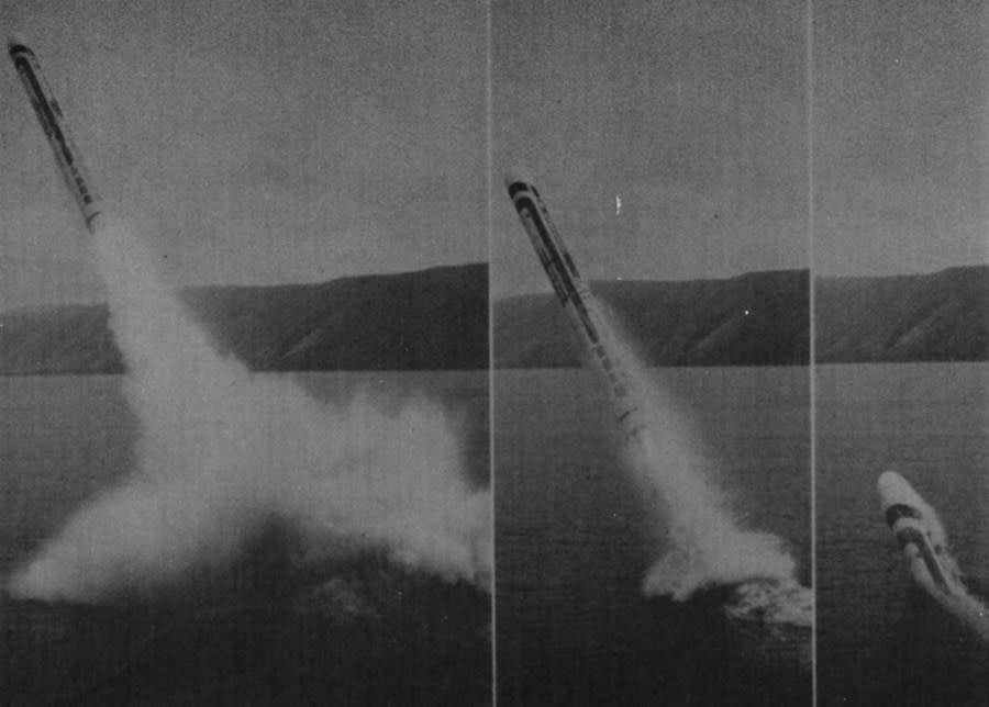 Guitarro launches a Tomahawk during one her many tests of the weapons system. (NHHC Archives)