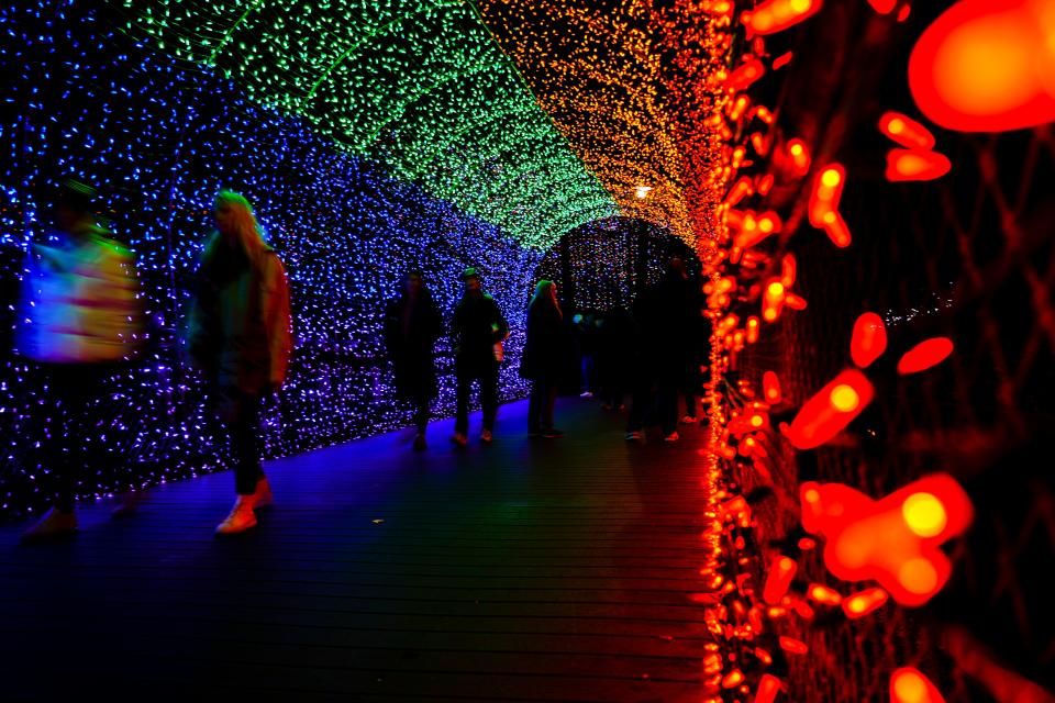 The iconic Rainbow Tunnel at the PNC Festival of Lights.