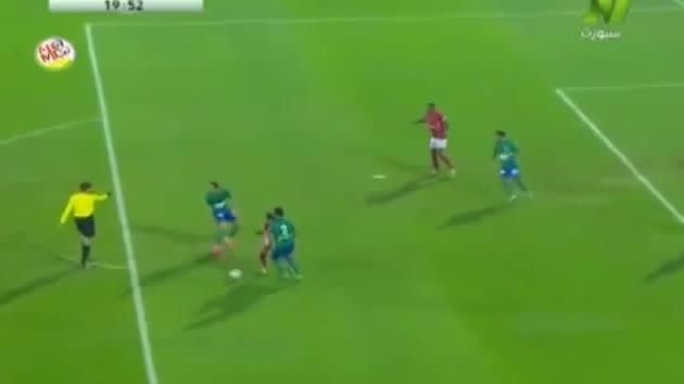 Misr Lel Makasa players were dumbfounded by the penalty. Pic: YouTube