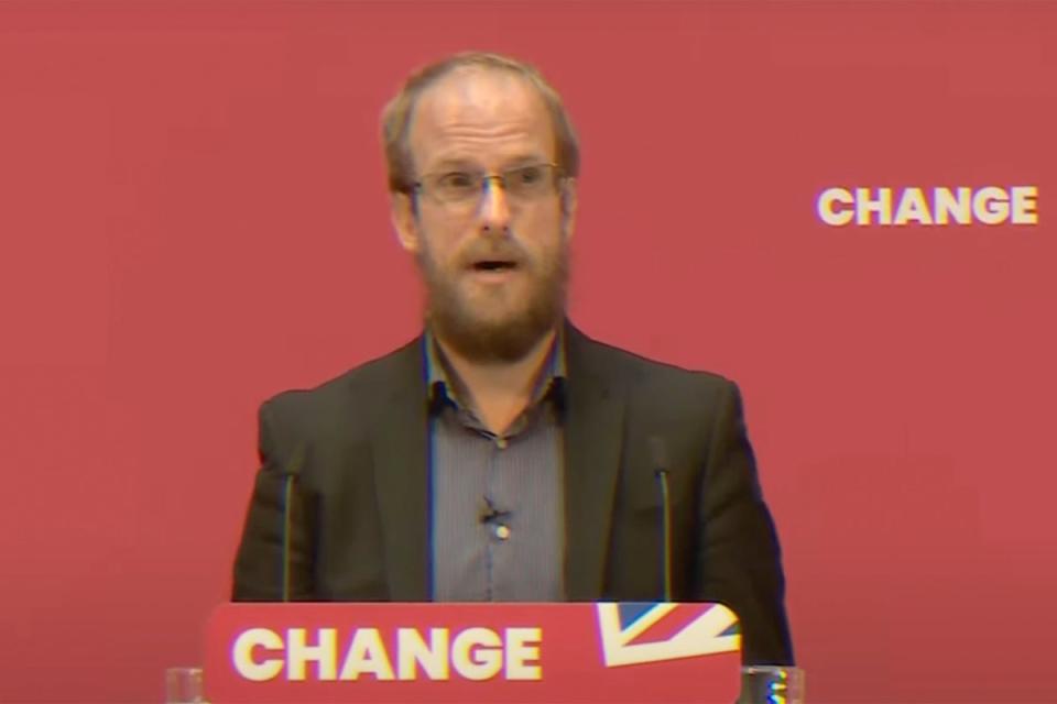 Nathaniel Dye opened for Keir Starmer at the Labour manifesto launch (Sky News)