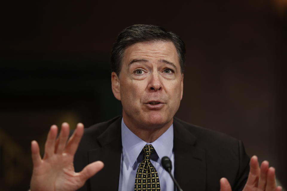 Former FBI Director James Comey testifies on Capitol Hill. (AP Photo/Carolyn Kaster)