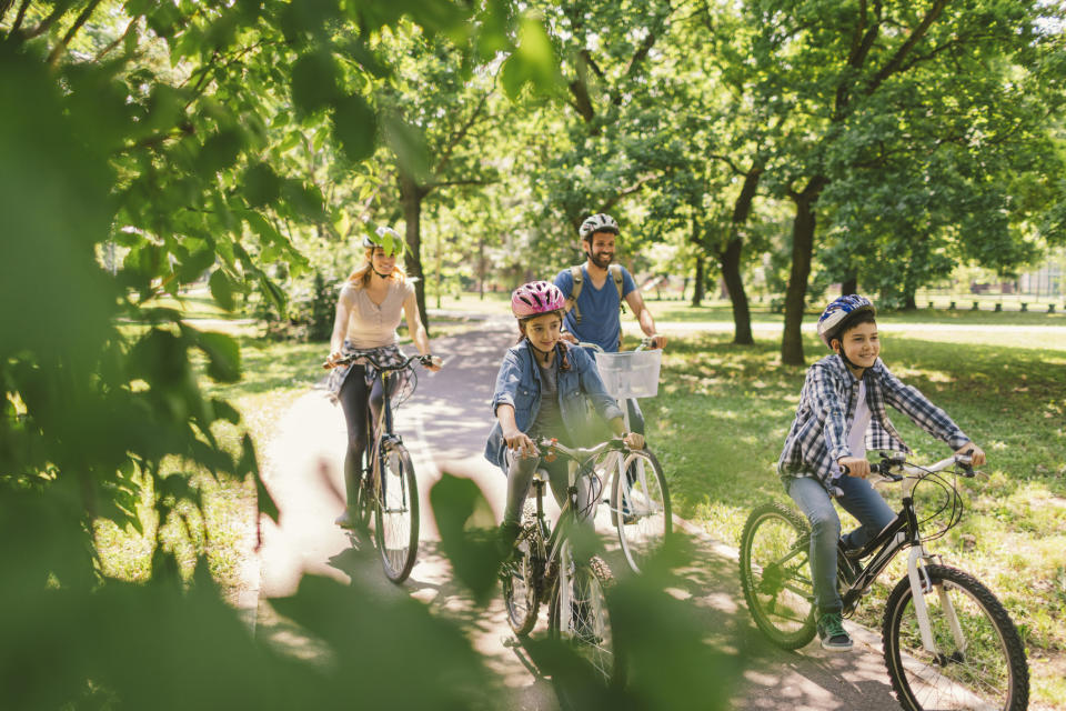 Going on bike rides has been one of the highlights of lockdown for many families. (Getty Images)