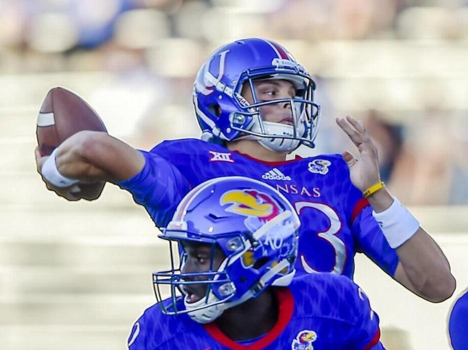 Kansas quarterback Ryan Willis completed 62 percent of his passes for 811 yards with three touchdowns and seven interceptions in the 2016 season.