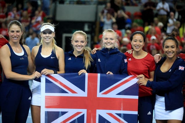 Johanna Konta, right, is missing from the line-up this time