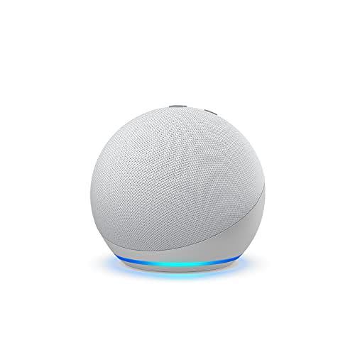 Echo Dot (4th Gen) | Smart speaker with Alexa | Glacier White