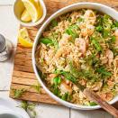 <p>Consider making a double batch of this easy pasta salad--it's delicious the next day. The orzo will absorb the dressing as it sits, so add a little more olive oil and lemon juice if you'd like.</p> <p> <a href="https://www.eatingwell.com/recipe/279674/lemon-shrimp-orzo-salad/" rel="nofollow noopener" target="_blank" data-ylk="slk:View Recipe;elm:context_link;itc:0;sec:content-canvas" class="link ">View Recipe</a></p>