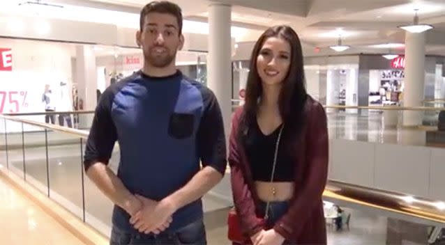 The sexual harassment social experiement was done by Joey Salads and his friend Lexi. Source: YouTube.