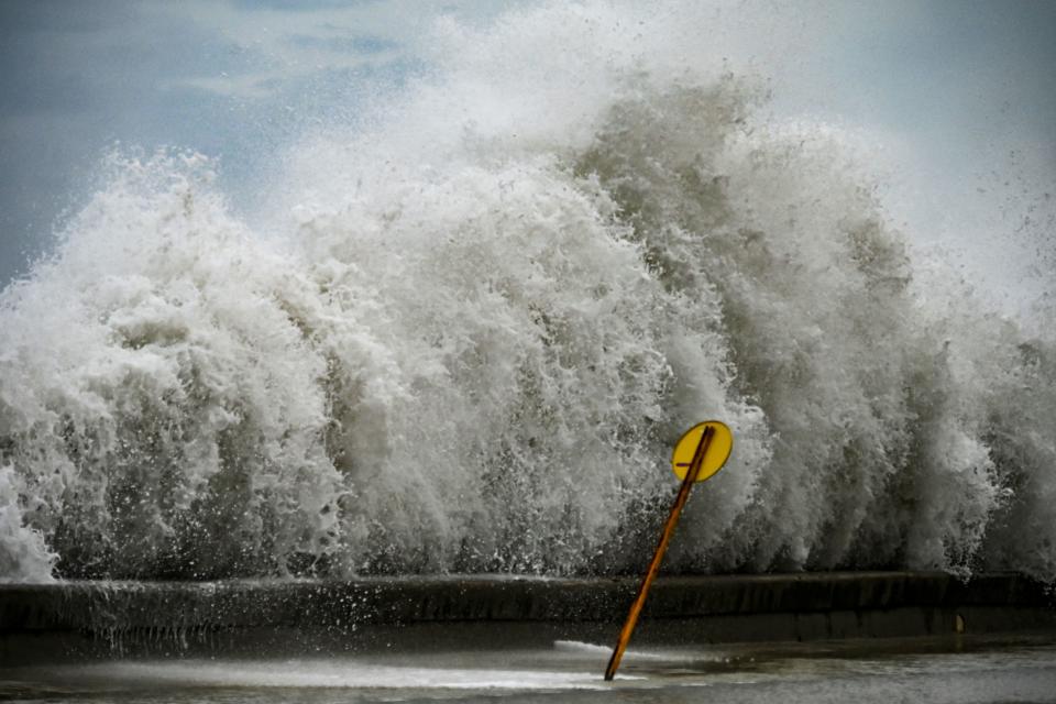 Waves hit the Malecon in Havana, Cuba, on Sept. 28, 2022, after the passage of Hurricane Ian.  / Credit: YAMIL LAGE/AFP via Getty Images