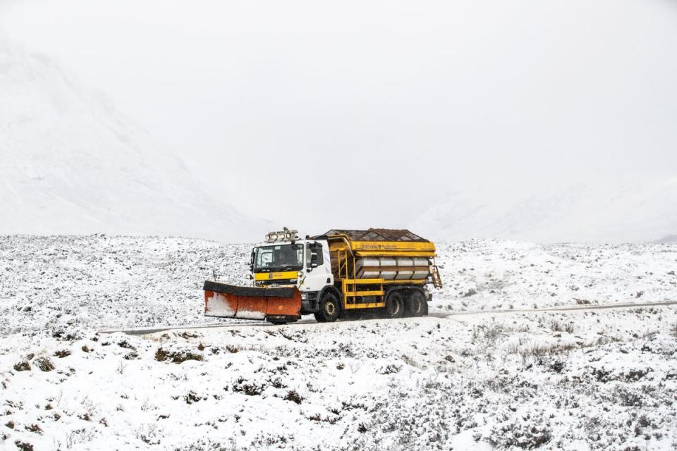 The gritters will be out on the roads as cold weather is forecast (Jane Barlow / PA)