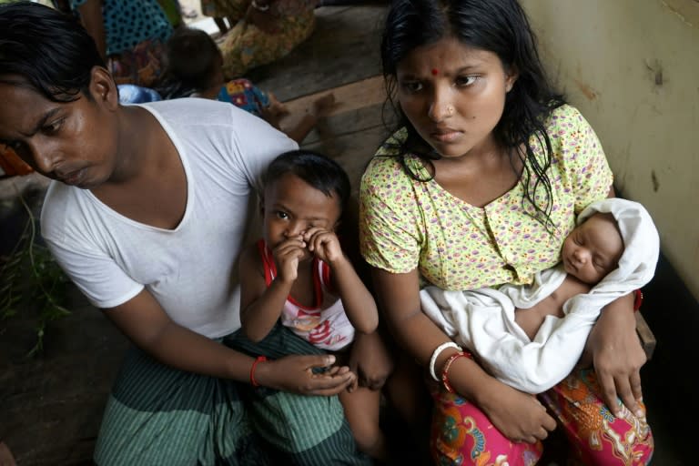 Chaw Shaw Chaw Thee (R), a 20-year-old Hindu, believes 23 members of her family are dead after Rohingya militants attacked their village in the Kha Maung Seik area of northern Rakhine