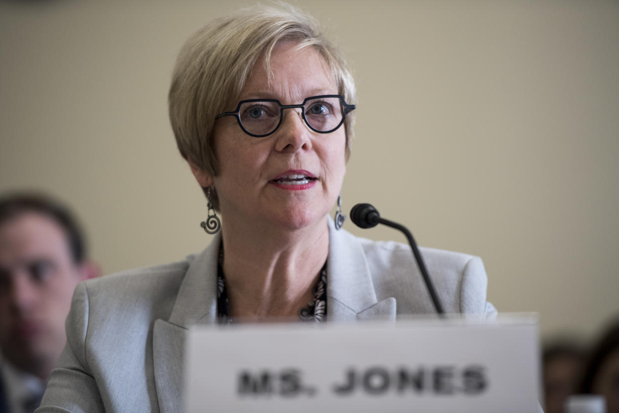 UNITED STATES - MAY 22: Principal Deputy Education Undersecretary Diane Auer Jones testifies during the  House Oversight Economic and Consumer Policy Subcommittee hearing on Examining For-Profit College Oversight and Student Debt on Wednesday, May 22, 2019. (Photo By Bill Clark/CQ Roll Call)