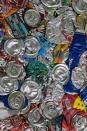 A bale of crushed cans is photographed at a Sonoco materials recovery facility in Raleigh, N.C. on Tuesday, Jan. 17, 2023.