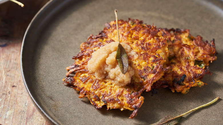 fried latke on plate