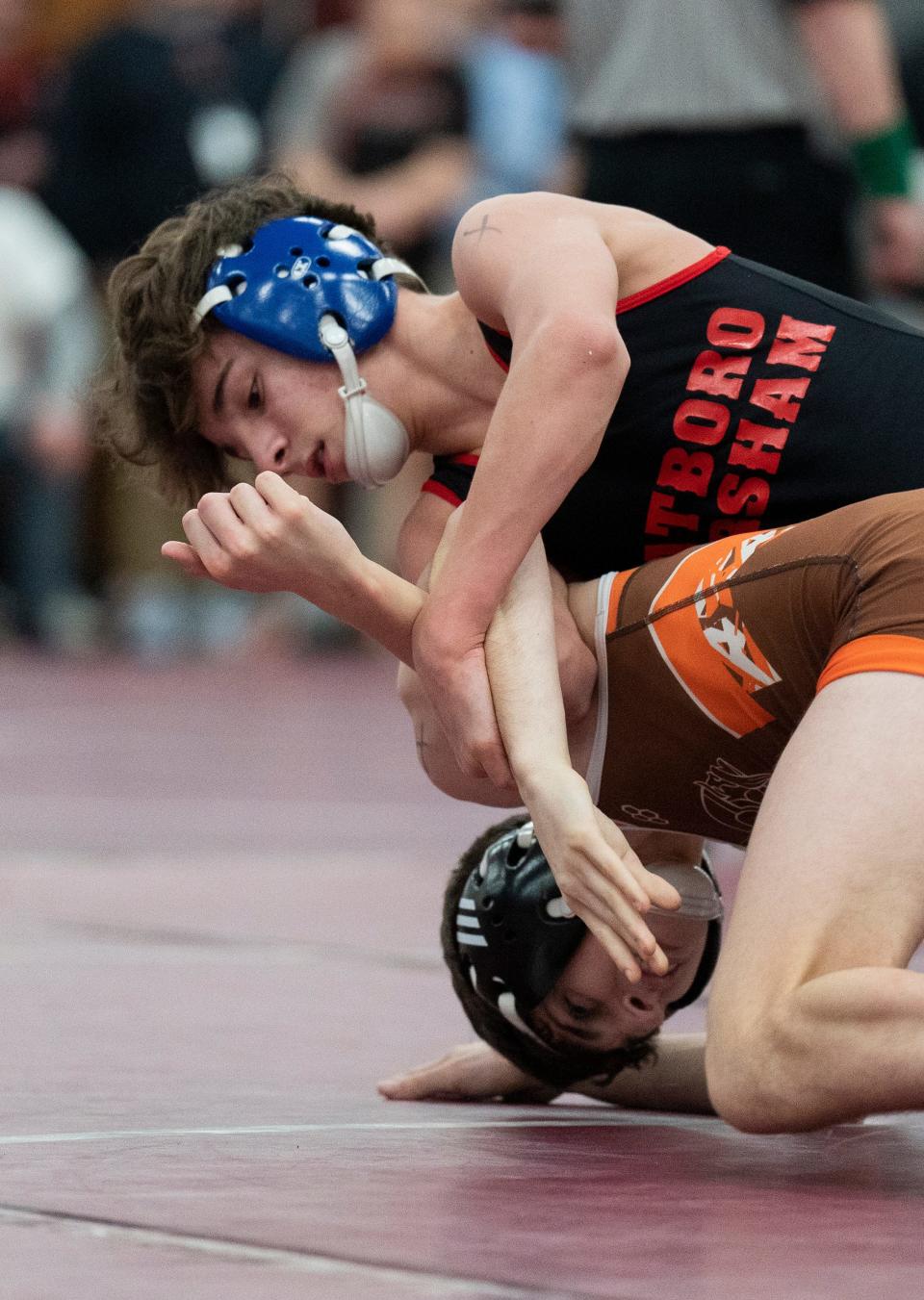 Hatboro-Horsham freshman Dom Morrison (top) won the PIAA District One Class 3A Southeast Regional title at 107 pounds on Saturday and was also named the tournament's Outstanding Wrestler.