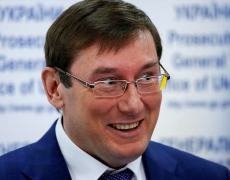 FILE PHOTO: Prosecutor-general of Ukraine Lutsenko attends a news conference in Kiev