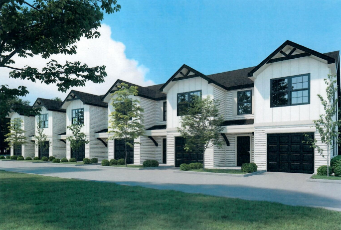 A rendering of a townhomes proposed in "Central Park."