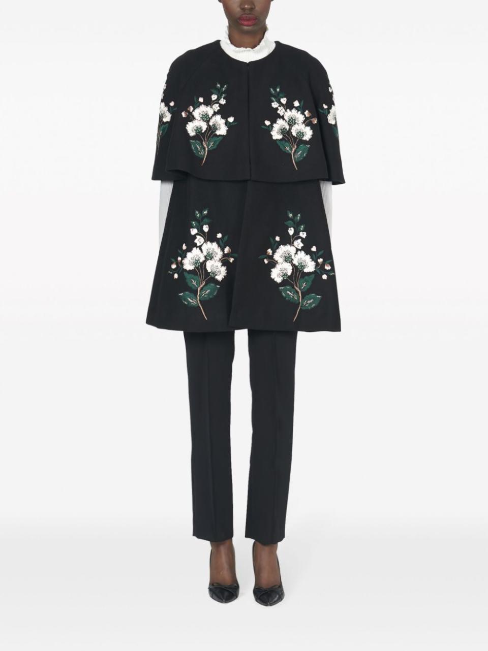 <p><a href="https://go.redirectingat.com?id=74968X1596630&url=https%3A%2F%2Fwww.farfetch.com%2Fshopping%2Fwomen%2Fcarolina-herrera-floral-embroidered-wool-cape-item-21687007.aspx&sref=https%3A%2F%2Fwww.townandcountrymag.com%2Fsociety%2Ftradition%2Fa60279246%2Fmeghan-markle-prince-harry-kinsey-collection-photos%2F" rel="nofollow noopener" target="_blank" data-ylk="slk:Shop Now;elm:context_link;itc:0;sec:content-canvas" class="link ">Shop Now</a></p><p>Floral-embroidered Wool Cape</p><p>farfetch.com</p><p>$3790.00</p>