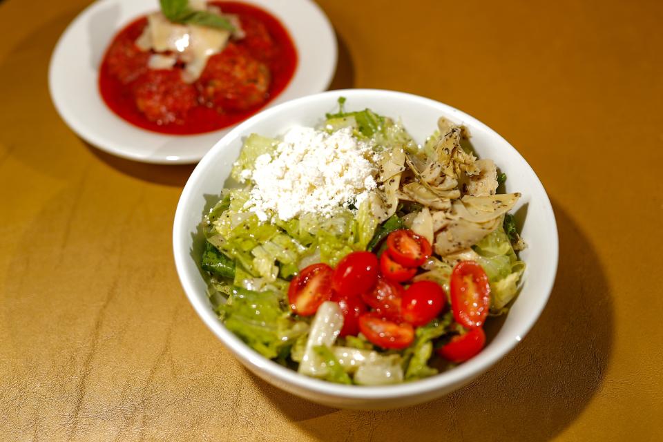 A salad is seen at Empire Slice House in Oklahoma City.