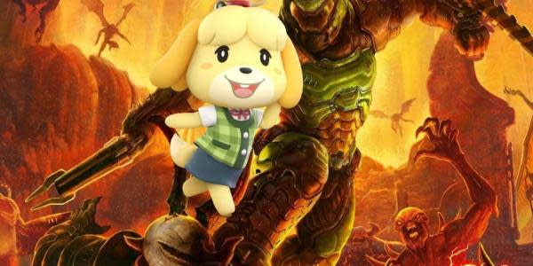 Mira a Isabelle y al DOOM Slayer combatiendo feroces demonios