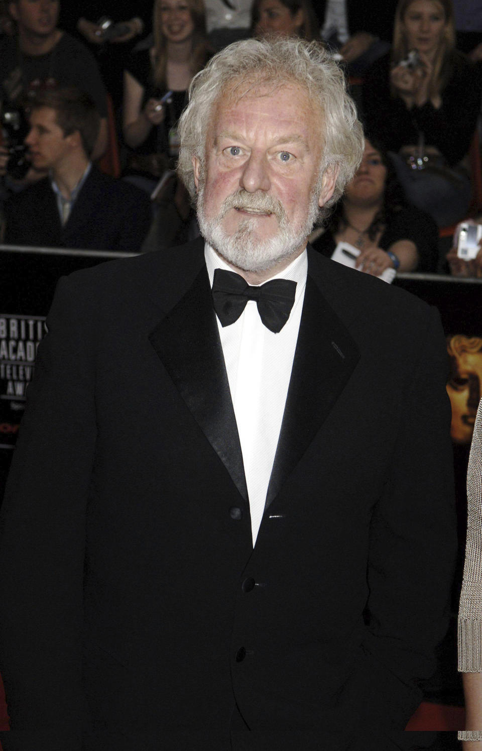 Actor Bernard Hill arrives for the TV BAFTA's, at the Grosvenor House Hotel in central London, on July 5, 2006. Hill, who delivered a rousing battle cry before leading his people into battle in “The Lord of the Rings: The Return of the King" and went down with the ship as captain in “Titanic,” has died. Hill, 79, died Sunday morning, May 5, 2024, agent Lou Coulson said. (Yui Mok/PA via AP)