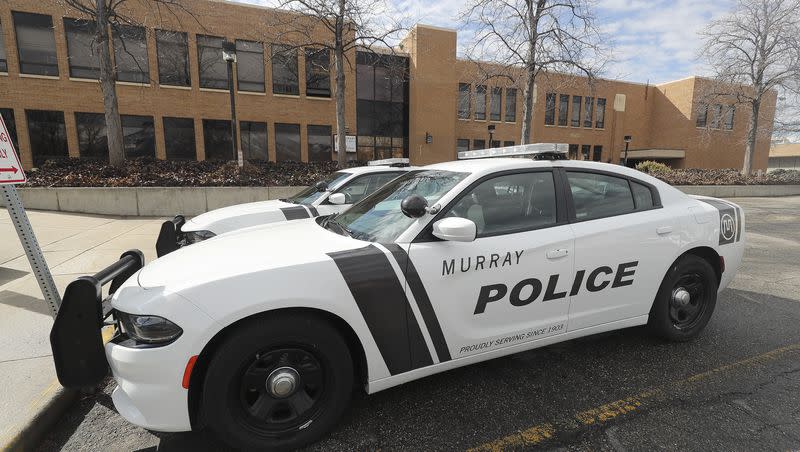 Murray police cruisers are pictured on Sunday March 8, 2020. A woman called a friend to report she was being assaulted, leading officers to come and intervene while the assault was happening, police said.